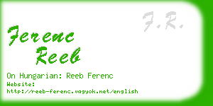 ferenc reeb business card
